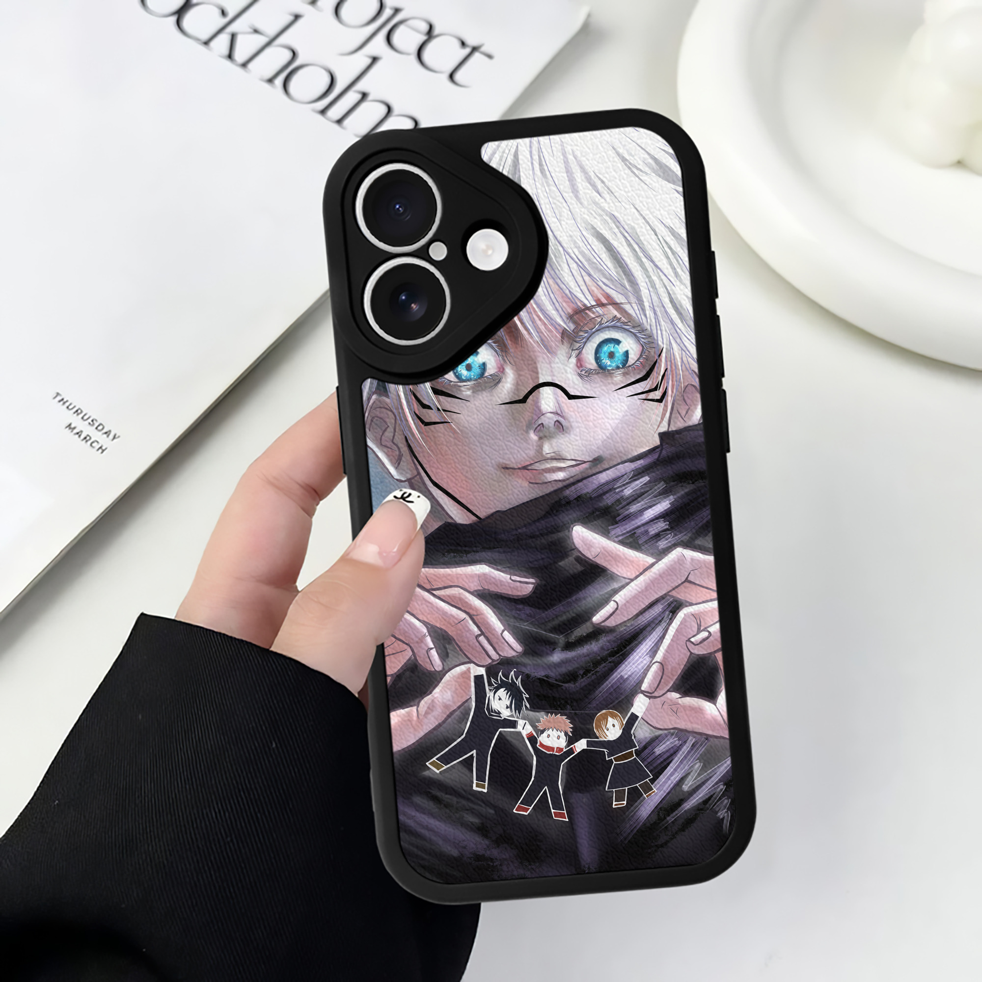 （画像用） 呪術廻戦 Jujutsu Kaisen 【iPhone 16シリーズ対応】シリコンスマホケース（レザー調） 材質：シリコン